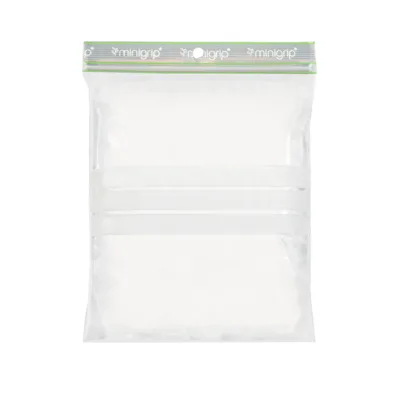 Sachet zip minigrip biosource avec zone d'écriture