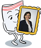 Mascotte de Flexico avec la PDG