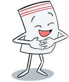 Mascotte Flexico qui rigole